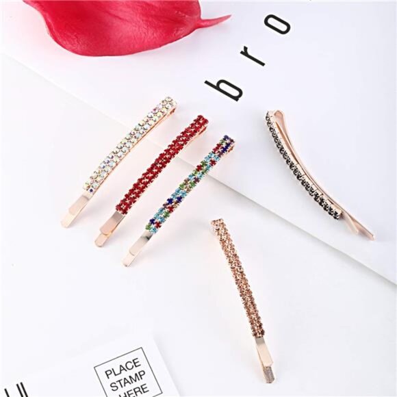 Yaomiao 16 Pieces Rhinestone Bobby Pins Double Row Decorative Fancy Hair Clips - Picture 5 of 8